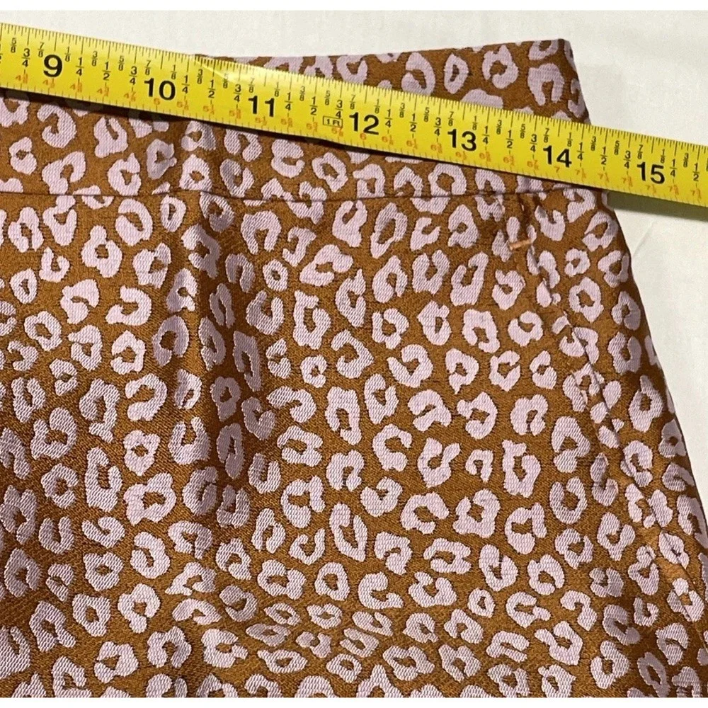 NEW KATE SPADE Flora Leopard Jacquard Cropped Pants‎ Creased Legs Women's 2